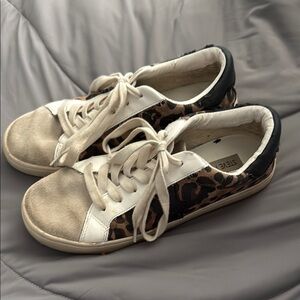 Steve Madden Brown and White Canvas Sneakers